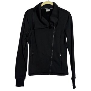 HEAD | Women's S Black Asymmetrical Zip Jacket Long Sleeve Thumbholes